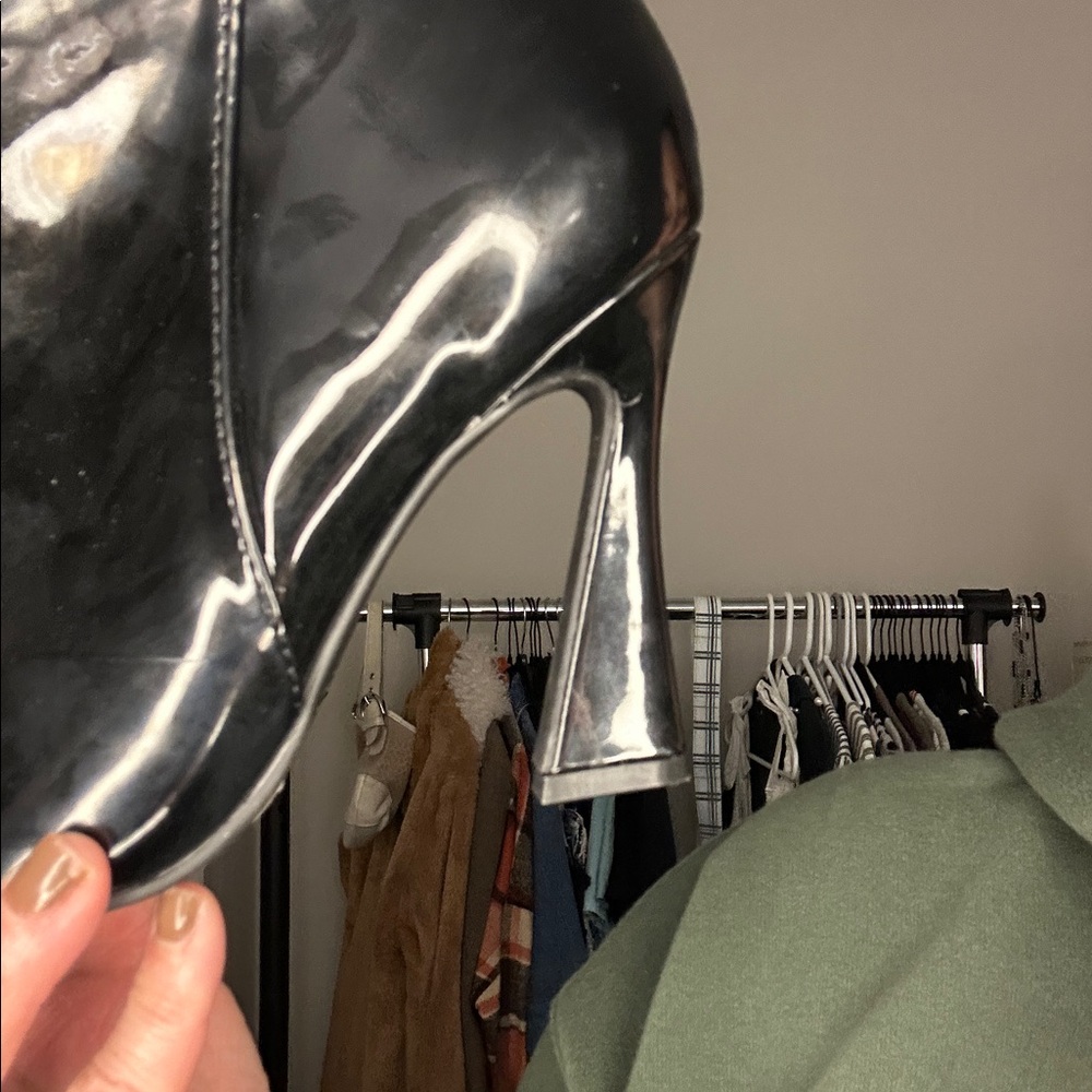 Nine West- Black Patent Leather Booty - Picture 3 of 3